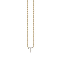 Gold & Diamond Small Initial Necklace