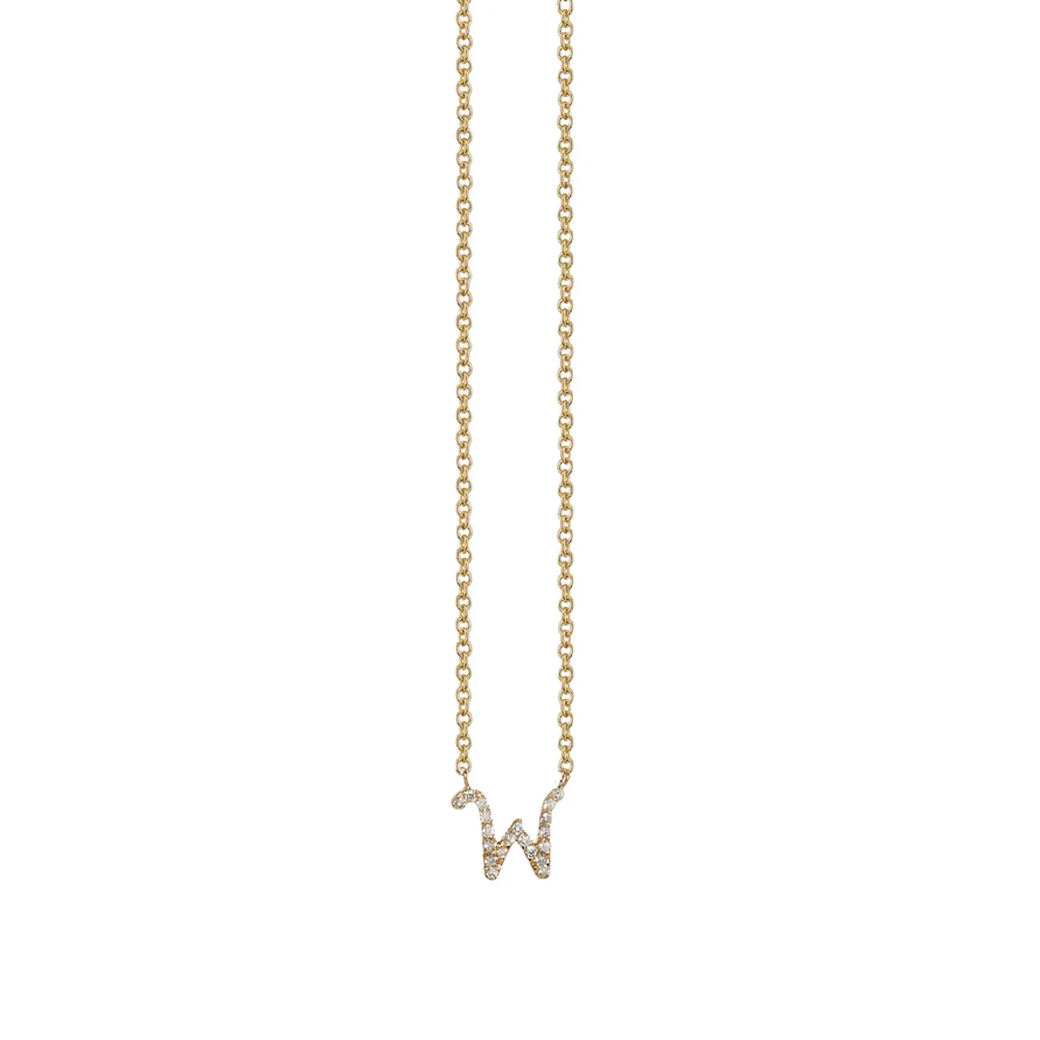 Gold & Diamond Small Initial Necklace