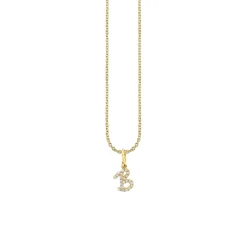 Gold & Diamond Small Initial Charm Necklace