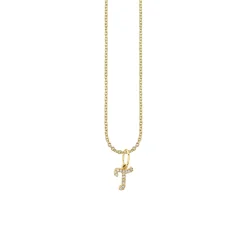 Gold & Diamond Small Initial Charm Necklace