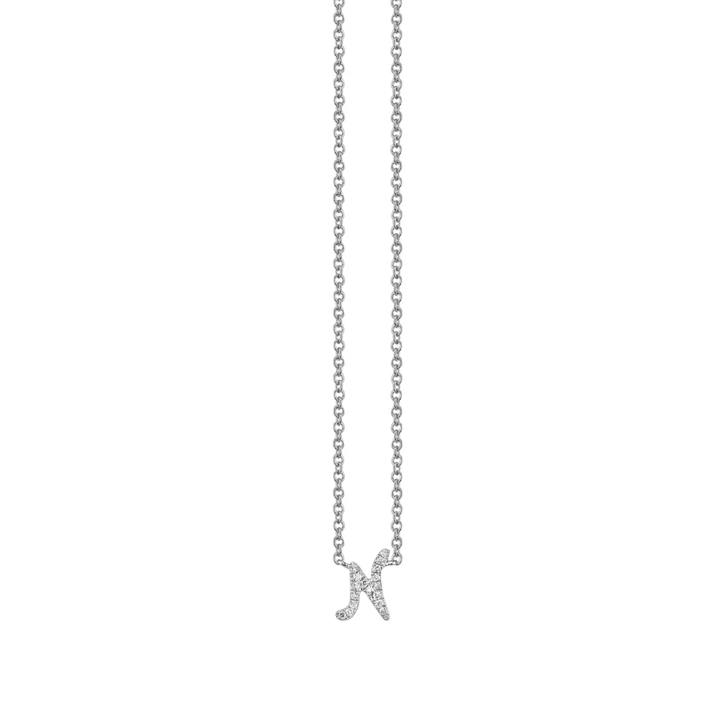 Gold & Diamond Small Initial Necklace