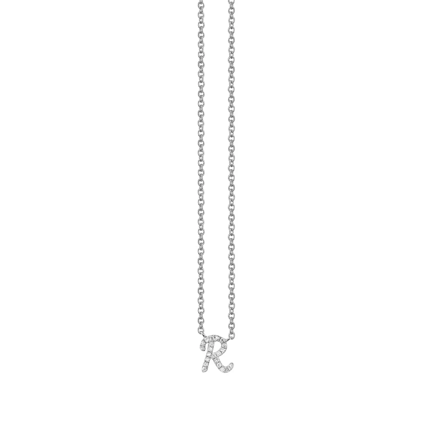 Gold & Diamond Small Initial Necklace