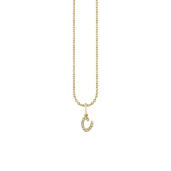 Gold & Diamond Small Initial Charm Necklace