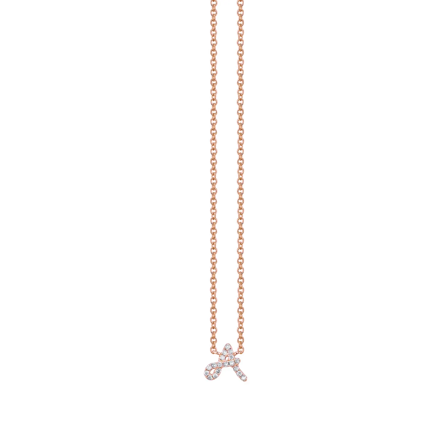 Gold & Diamond Small Initial Necklace