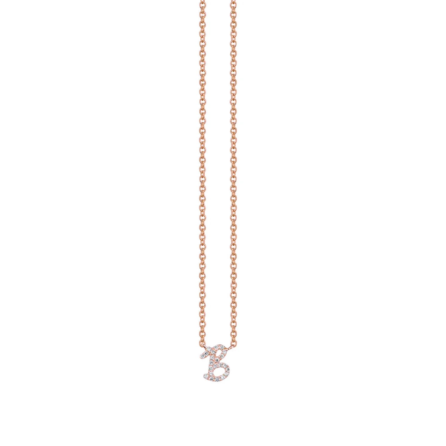 Gold & Diamond Small Initial Necklace