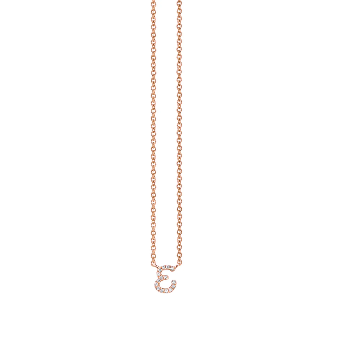 Gold & Diamond Small Initial Necklace