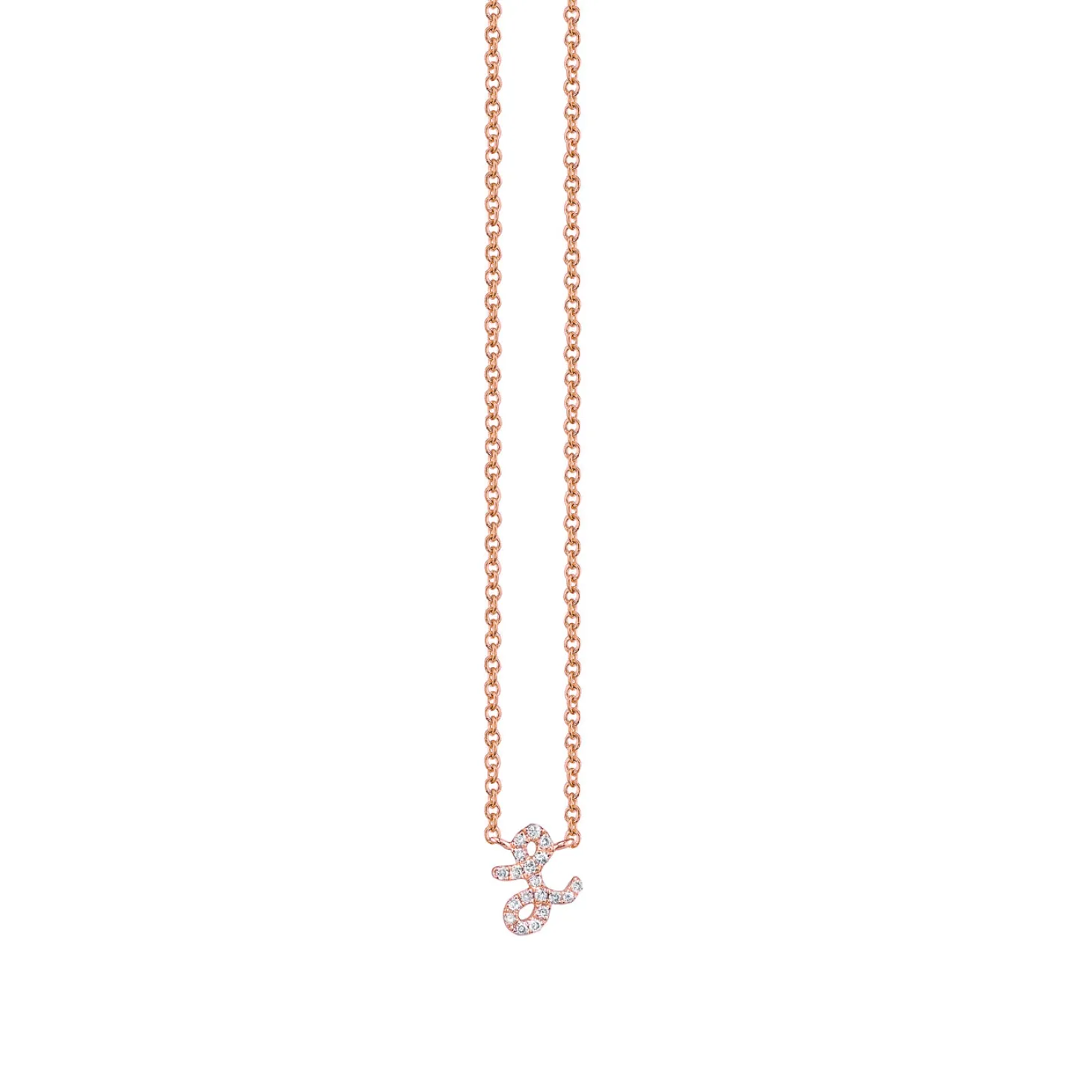 Gold & Diamond Small Initial Necklace