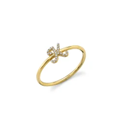 Gold & Diamond Small Initial Ring