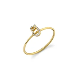 Gold & Diamond Small Initial Ring