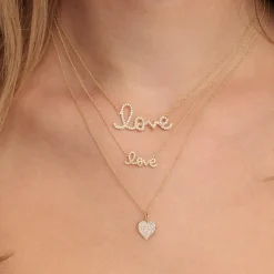 Gold & Diamond Small Love Necklace