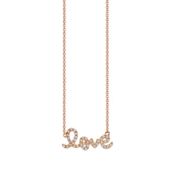 Gold & Diamond Small Love Necklace