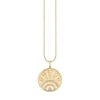 Gold & Diamond Small Luck Coin with Rays Charm