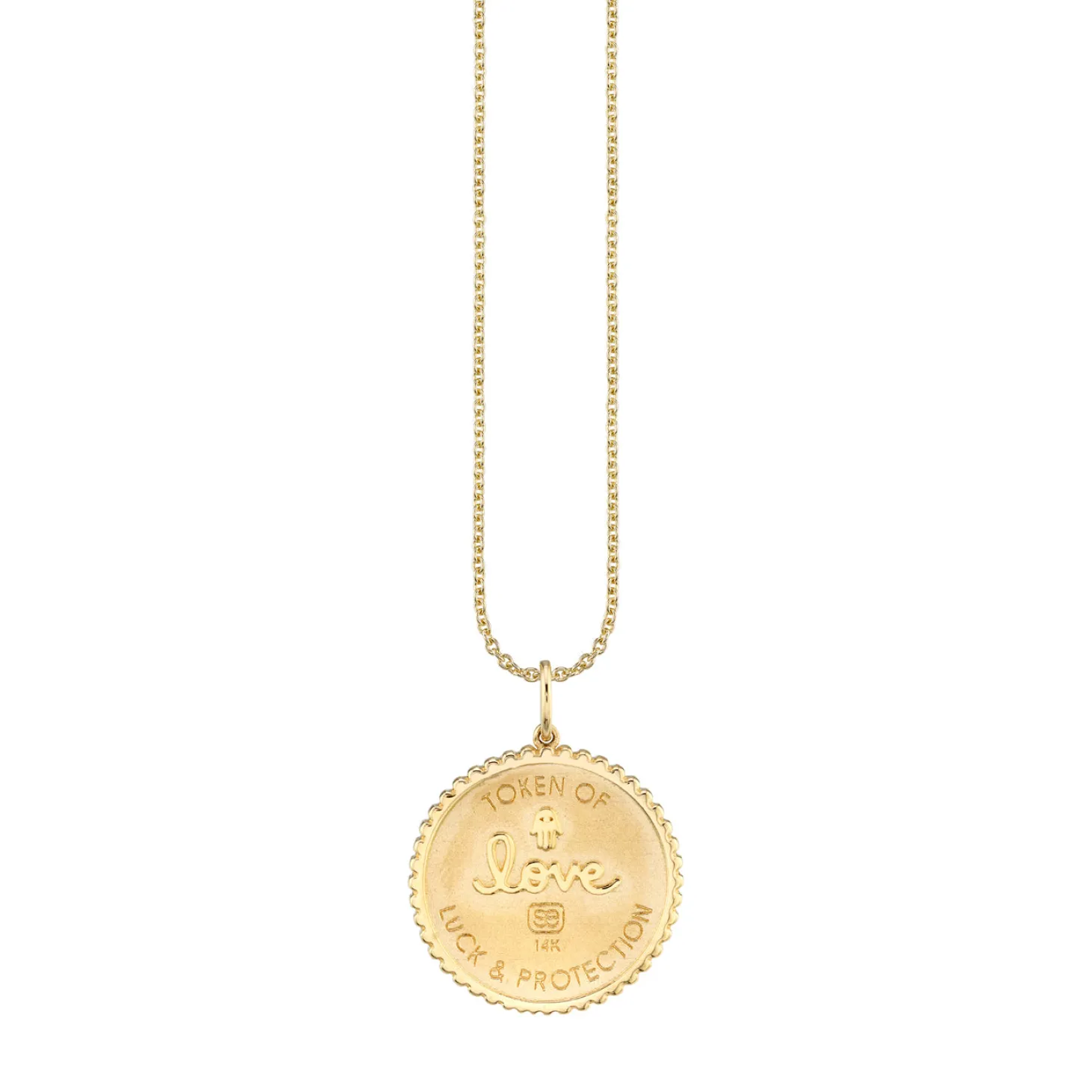 Gold & Diamond Small Luck Coin with Rays Charm