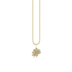 Gold & Diamond Small Magnolia Charm