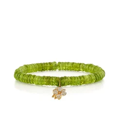 Gold & Diamond Small Magnolia on Peridot
