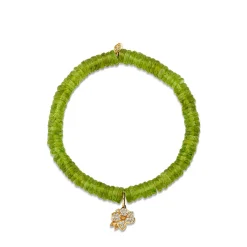 Gold & Diamond Small Magnolia on Peridot