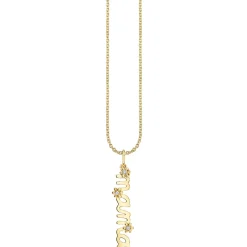Gold & Diamond Small Mama Script Tiny Daisy Charm