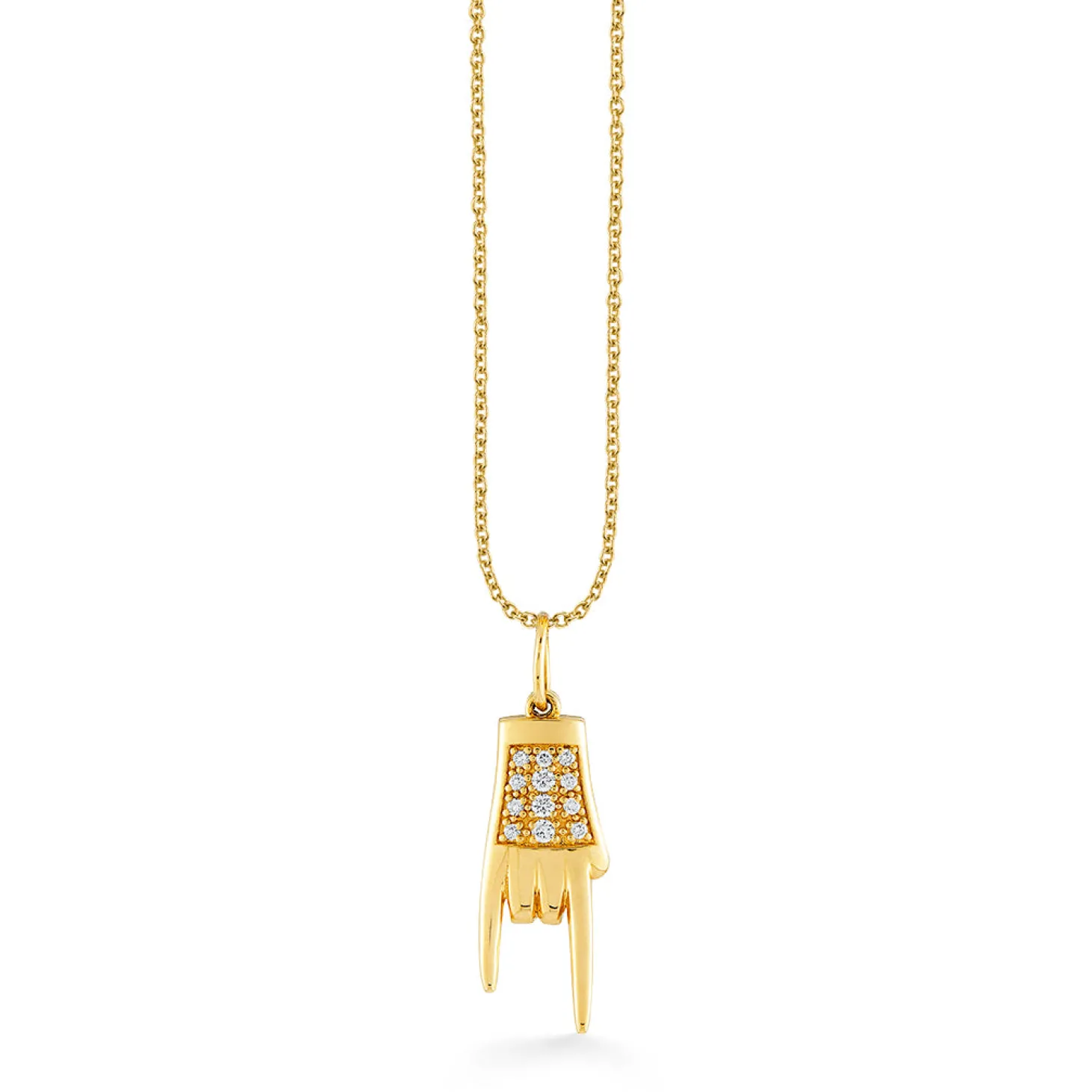 Gold & Diamond Small Mano Cornuto Charm