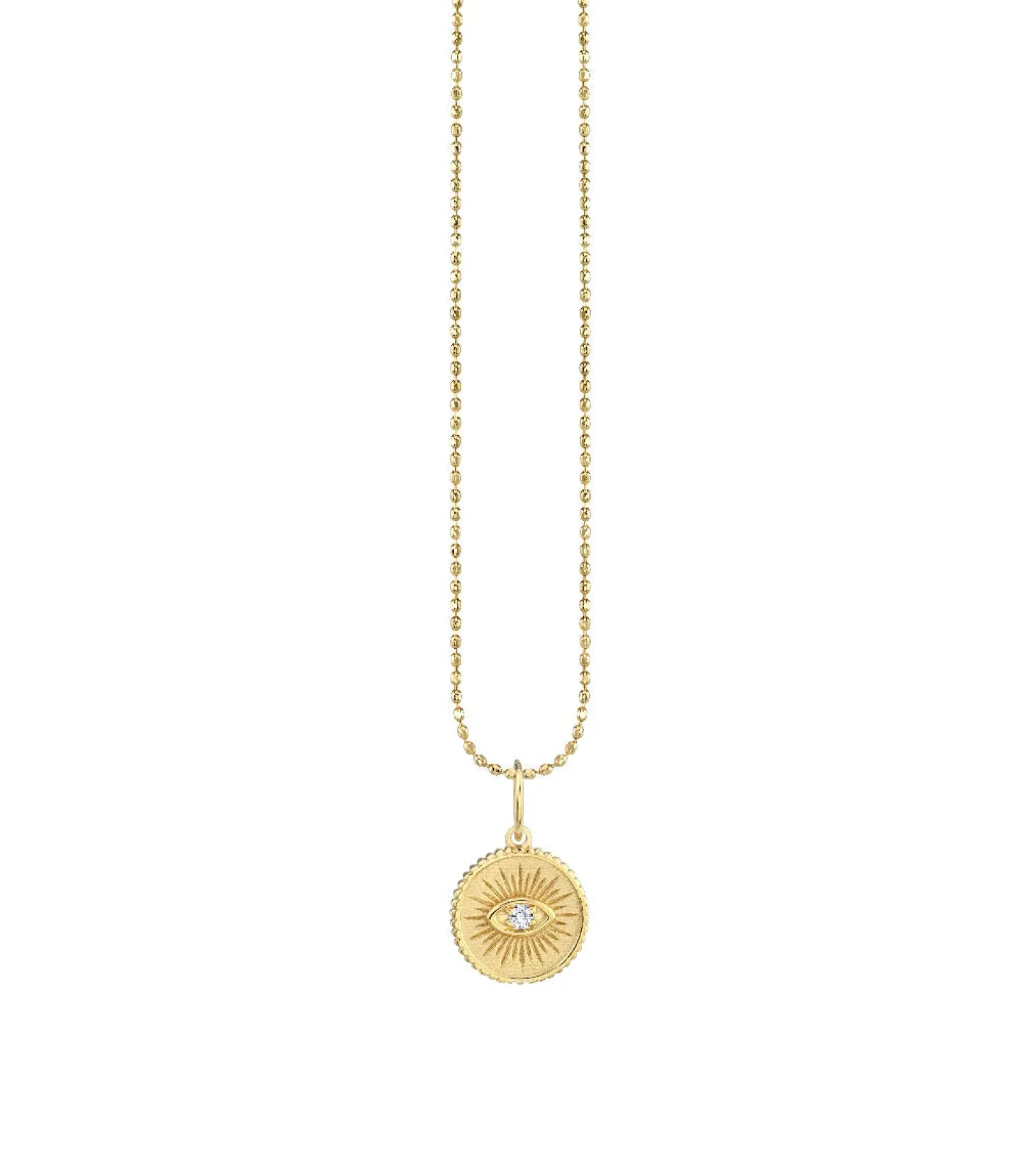 Gold & Diamond Small Marquise Eye Coin Charm