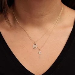 Gold & Diamond Small Marquise Eye Arrow Charm