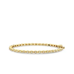 Gold & Diamond Small Marquise Eye Bangle
