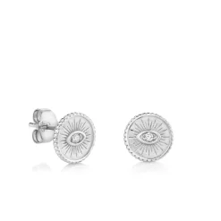 Gold & Diamond Small Marquise Eye Coin Stud