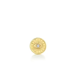 Gold & Diamond Small Marquise Eye Coin Stud