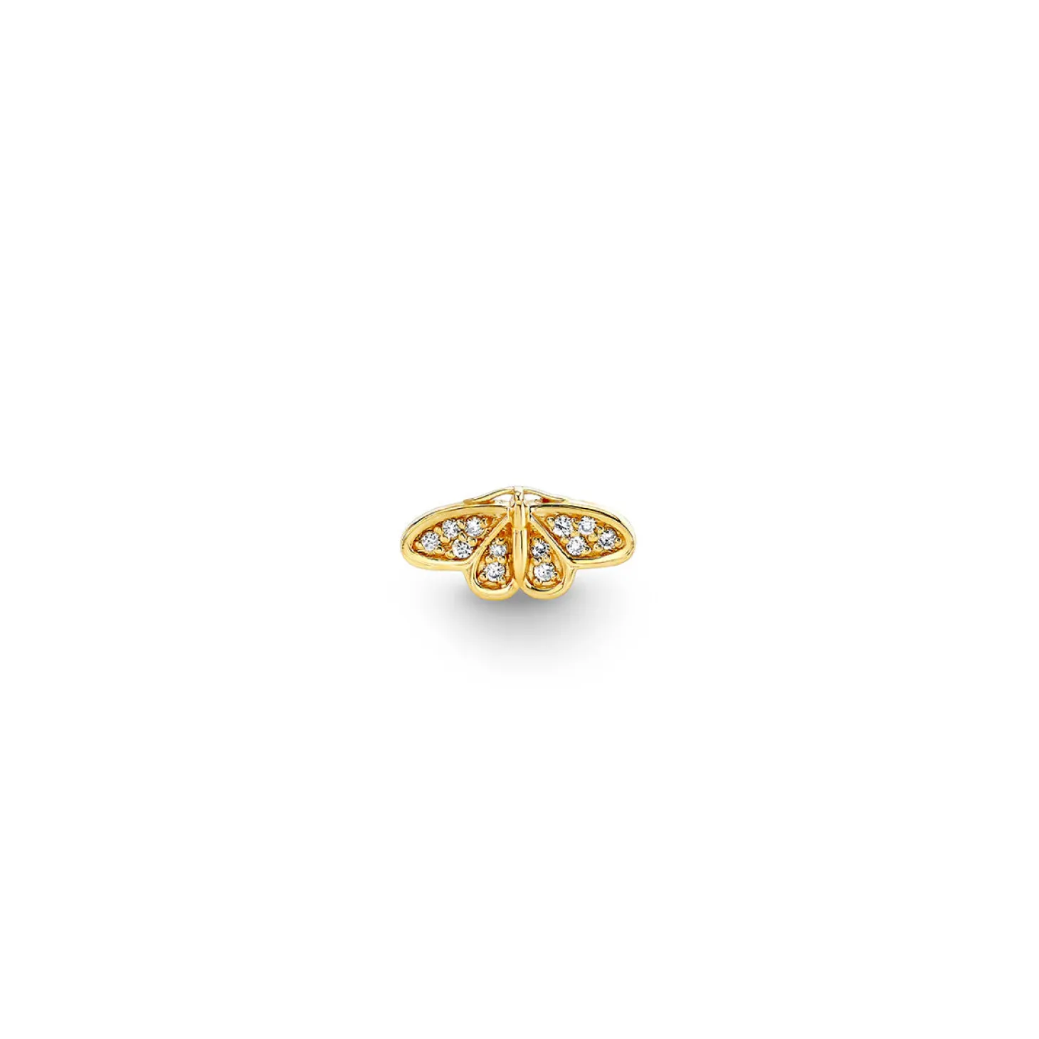 Gold & Diamond Small Moth Stud