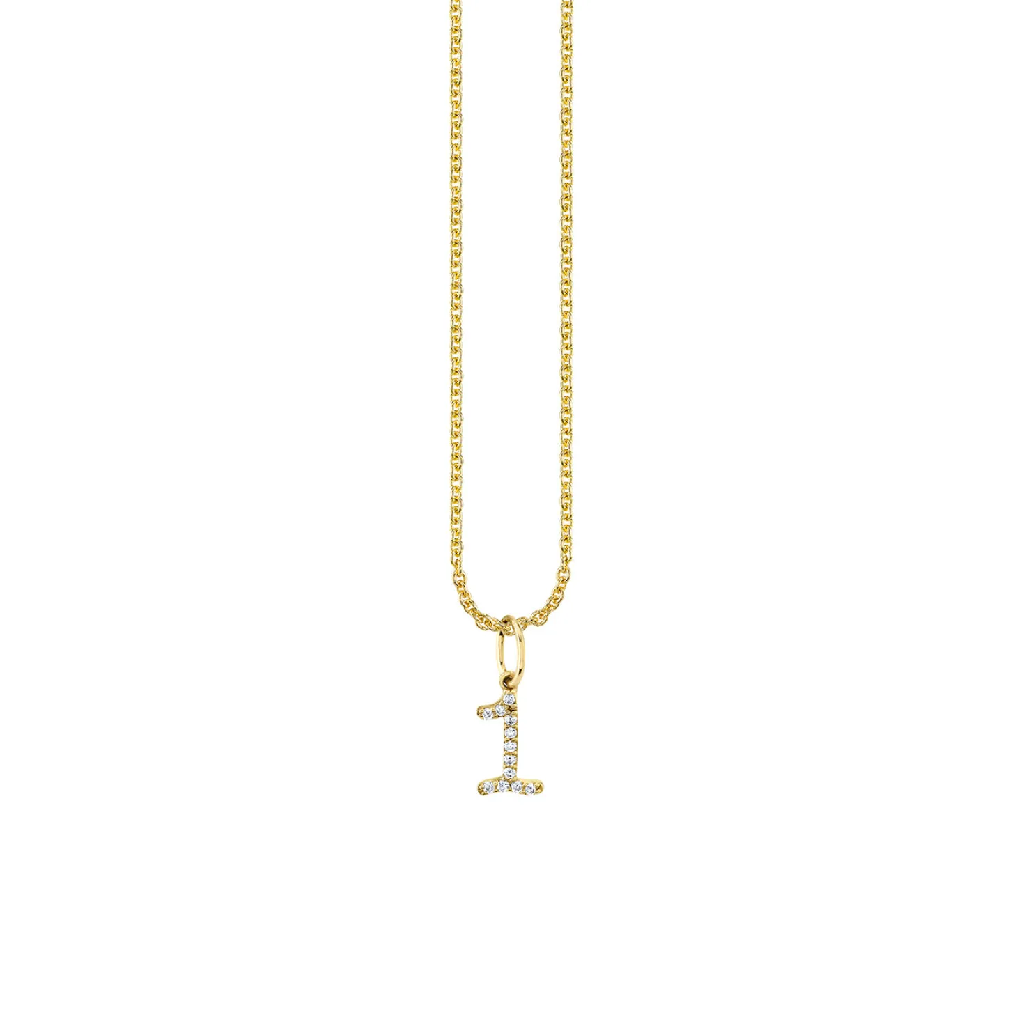 Gold & Diamond Small Number Charm