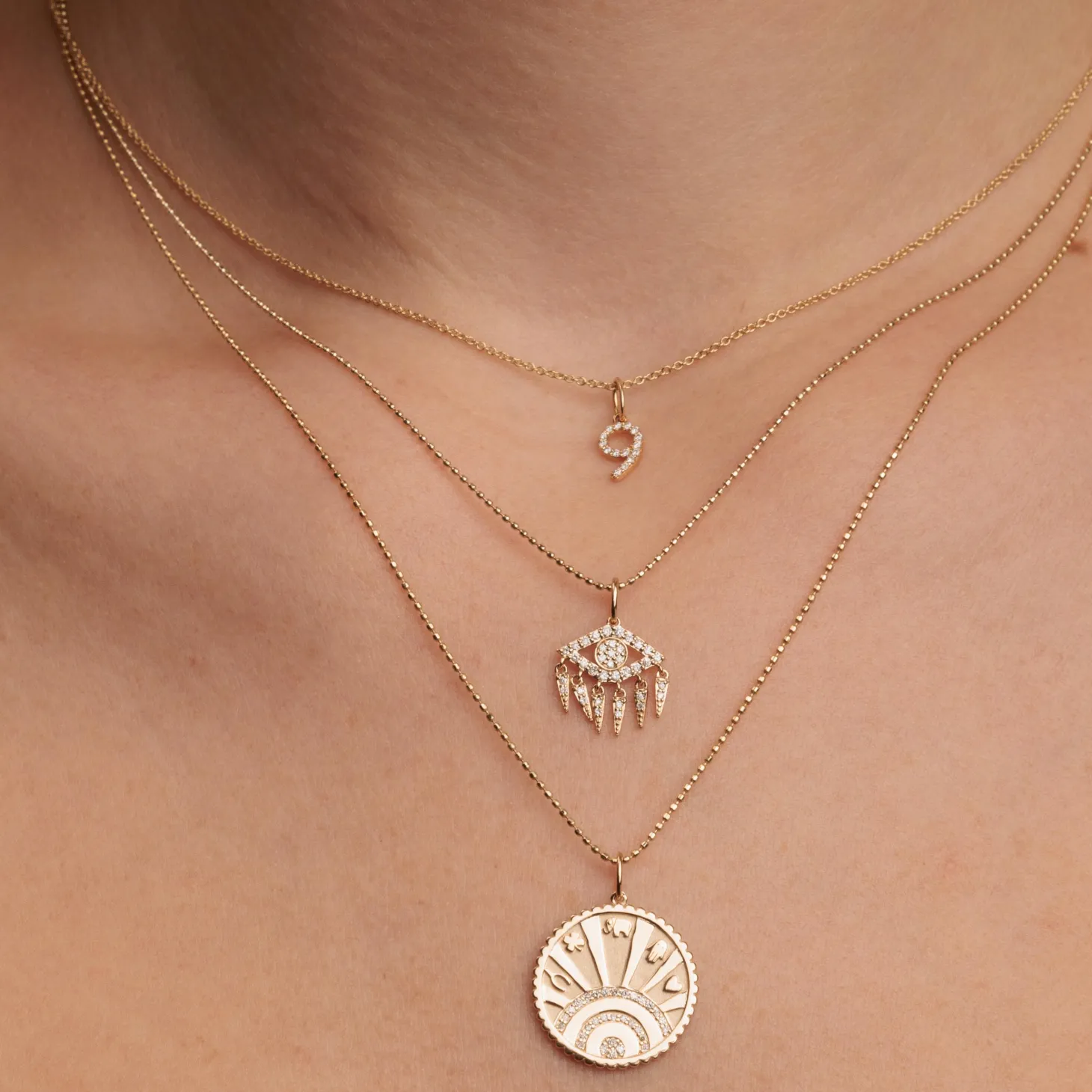 Gold & Diamond Small Number Charm