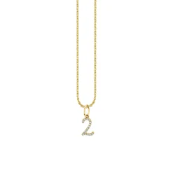 Gold & Diamond Small Number Charm