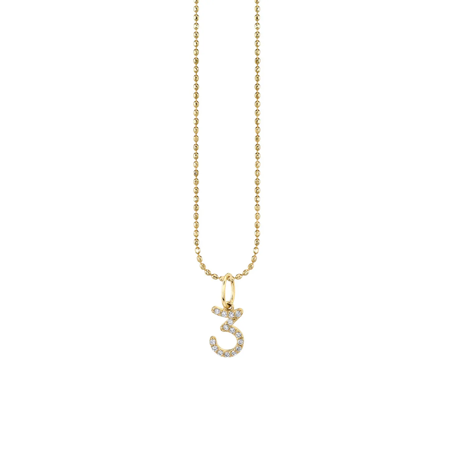 Gold & Diamond Small Number Charm