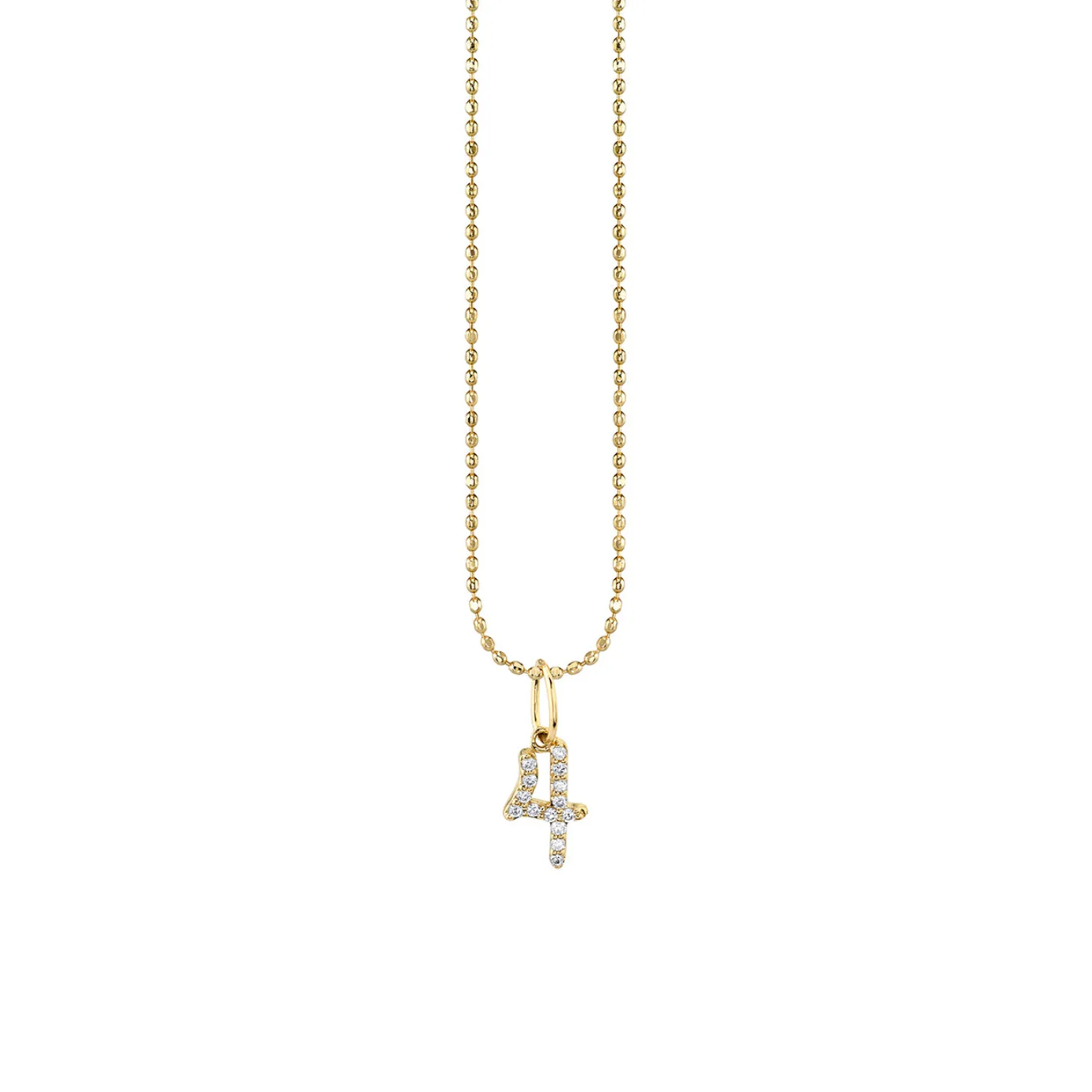 Gold & Diamond Small Number Charm
