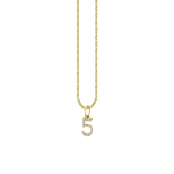 Gold & Diamond Small Number Charm