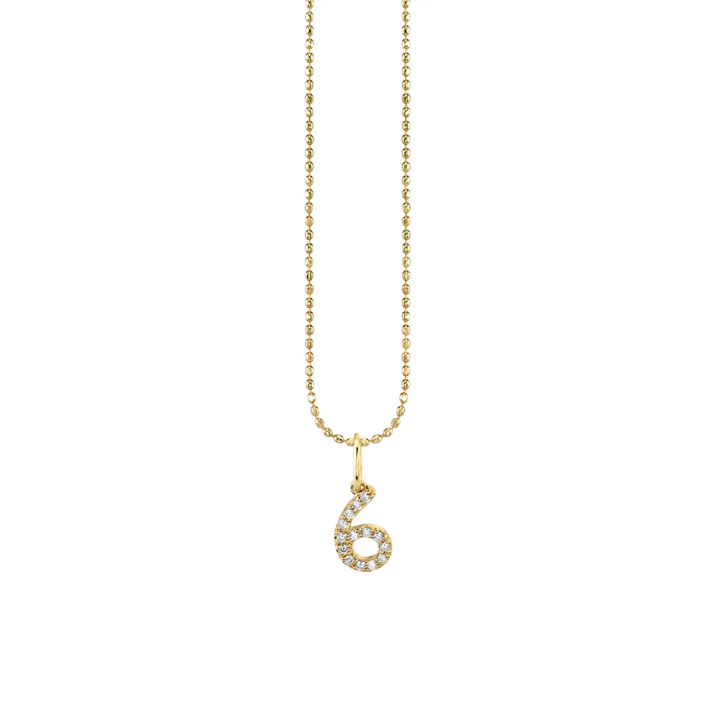 Gold & Diamond Small Number Charm