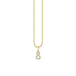 Gold & Diamond Small Number Charm