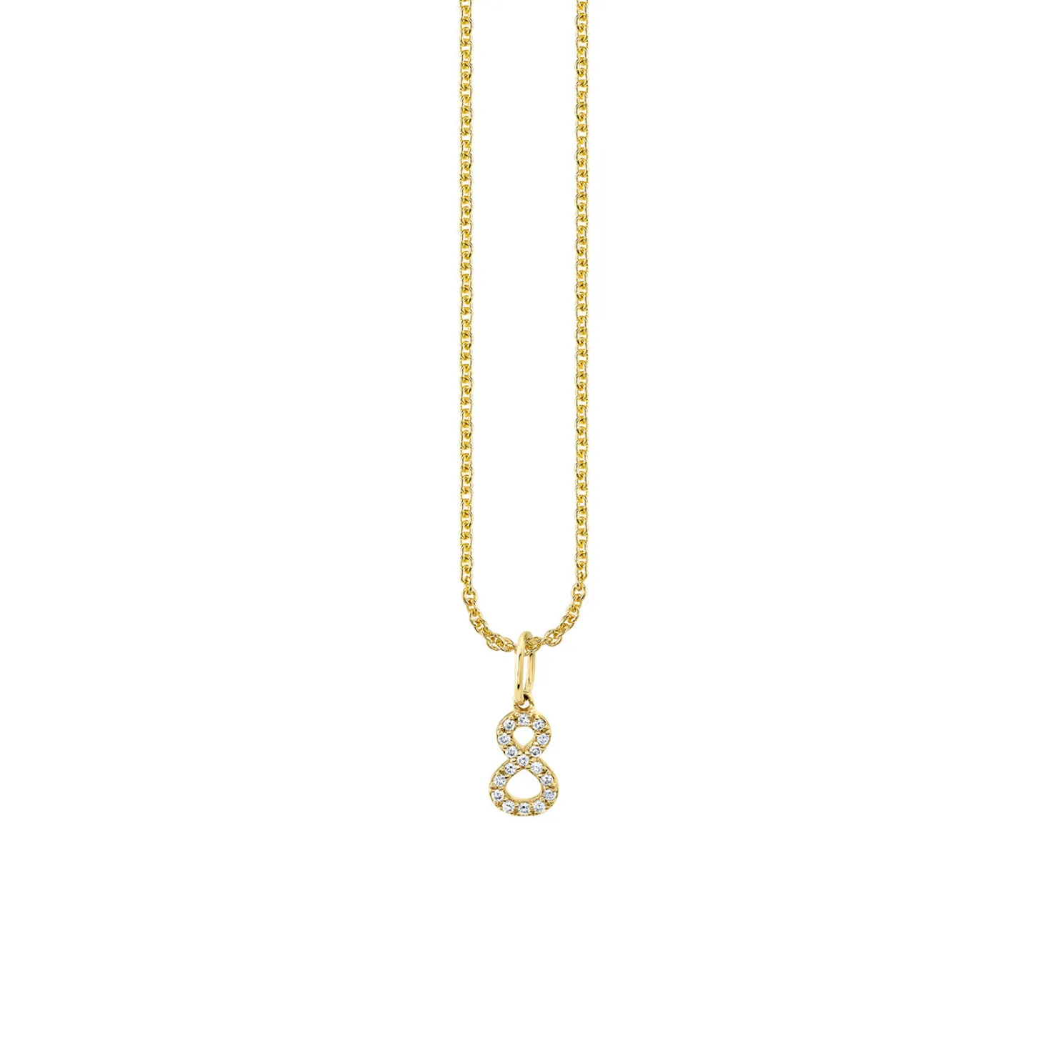 Gold & Diamond Small Number Charm