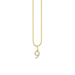 Gold & Diamond Small Number Charm