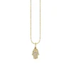 Gold & Diamond Small Pave Hamsa Charm