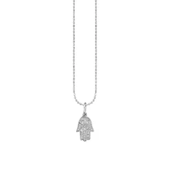 Gold & Diamond Small Pave Hamsa Charm