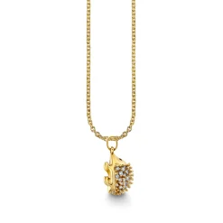 Gold & Diamond Small Pave Hedgehog Charm