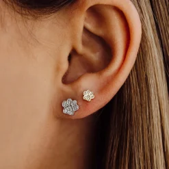 Gold & Diamond Small Paw Stud