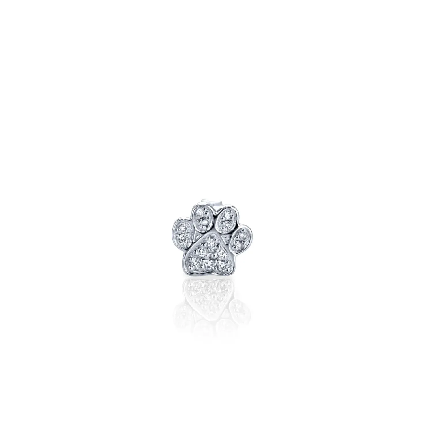 Gold & Diamond Small Paw Stud