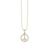 Gold & Diamond Small Peace Sign Charm