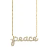 Gold & Diamond Small Peace Script Necklace