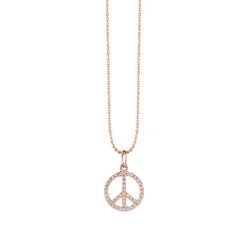 Gold & Diamond Small Peace Sign Charm