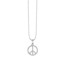 Gold & Diamond Small Peace Sign Charm