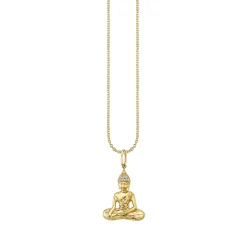 Gold & Diamond Small Sitting Buddha Charm