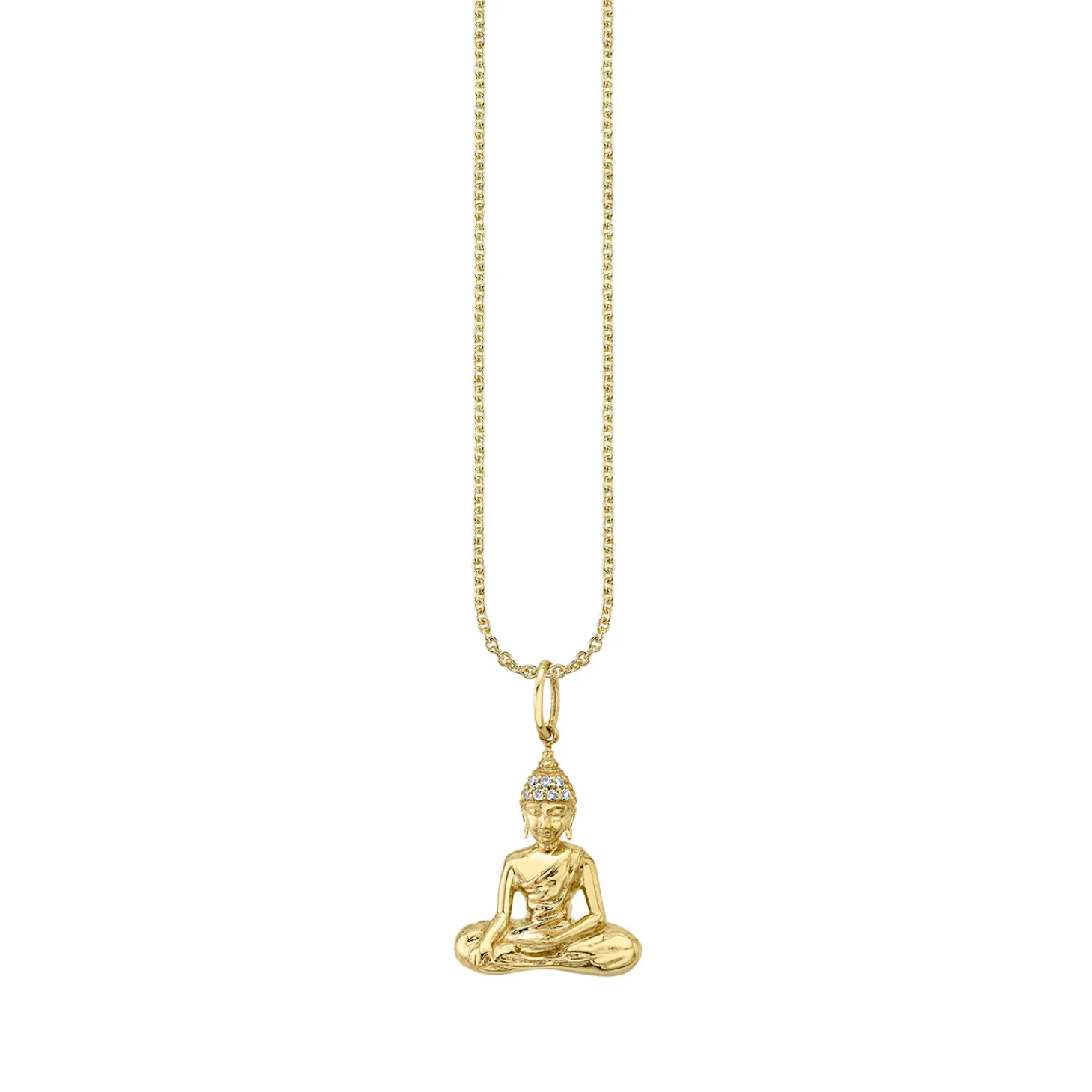 Gold & Diamond Small Sitting Buddha Charm