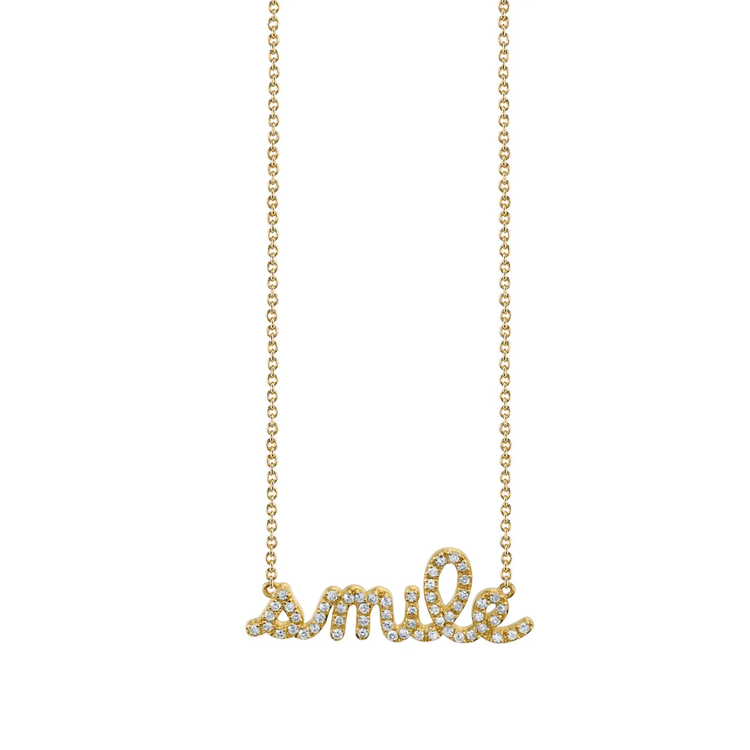 Gold & Diamond Small Smile Necklace